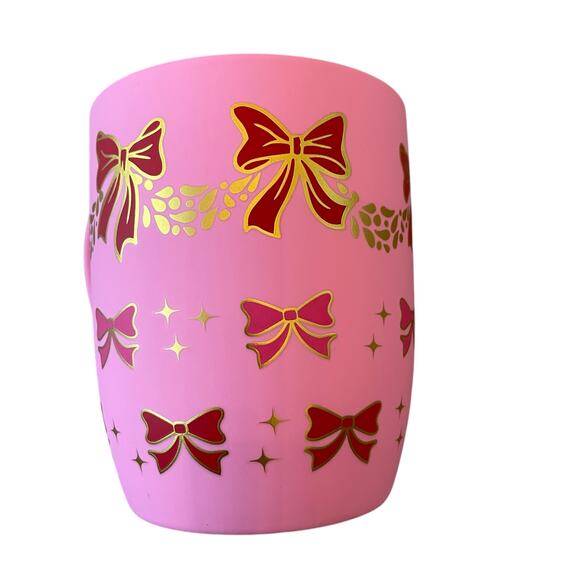 Peppermint & Pine Pink Bow Garland Soft Touch Coffee Cocoa Mug Holiday NEW - Picture 10 of 10